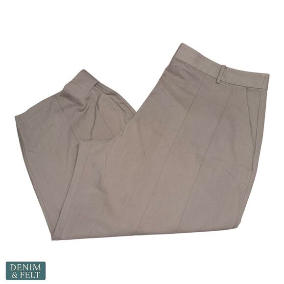 ASOS Design Curve Wide Leg Taupe Dress Pants Size 18 US High Rise Workwear - Picture 1 of 7